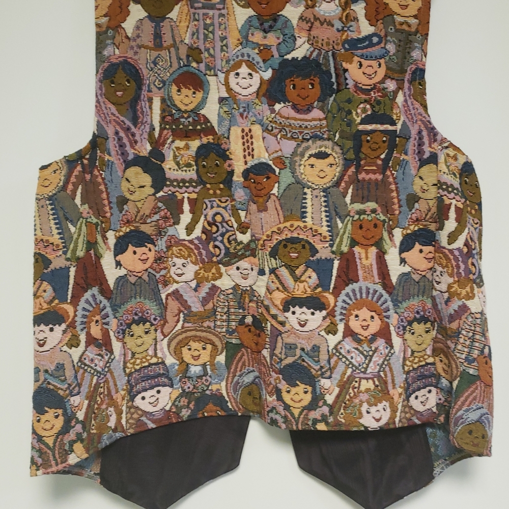 Vtg Womens Tapestry Vest Evelyn Ayers Made in Usa - Picture 4 of 4